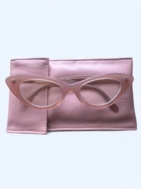Vint + York Pink Cat Eye Sunglasses with Soft Case